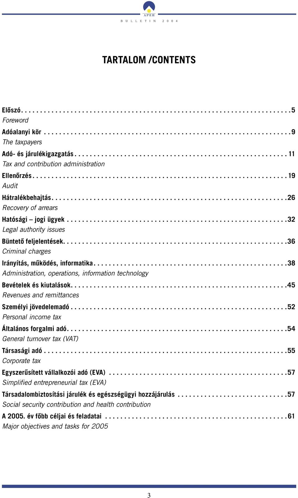 .............................................................26 Recovery of arrears Hatósági jogi ügyek..........................................................32 Legal authority issues Büntető feljelentések.