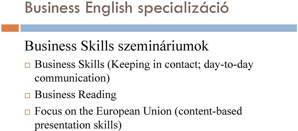 communication) Business Reading Focus on