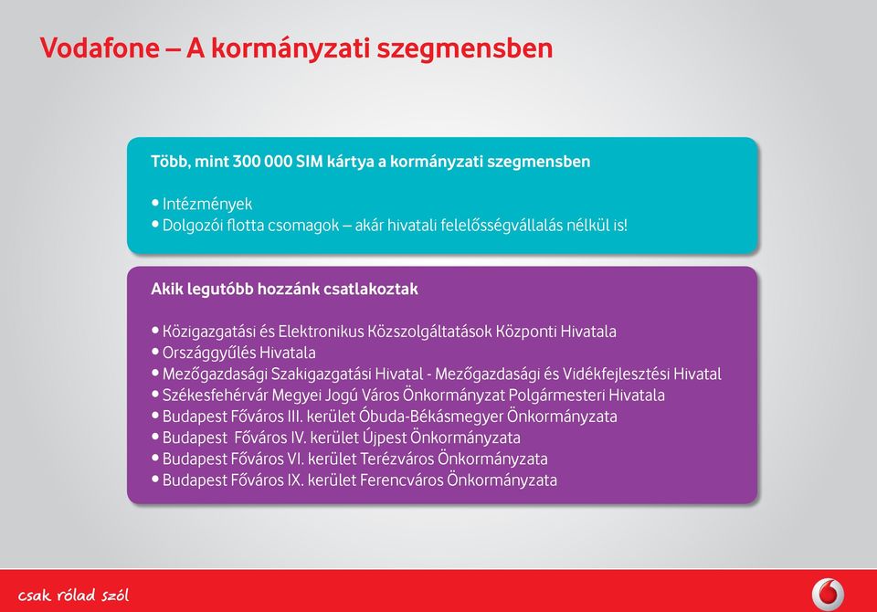 Akik legutóbb hozzánk csatlakoztak Közigazgatási és Elektronikus Közszolgáltatások Központi Hivatala Országgyűlés Hivatala Mezőgazdasági Szakigazgatási Hivatal -