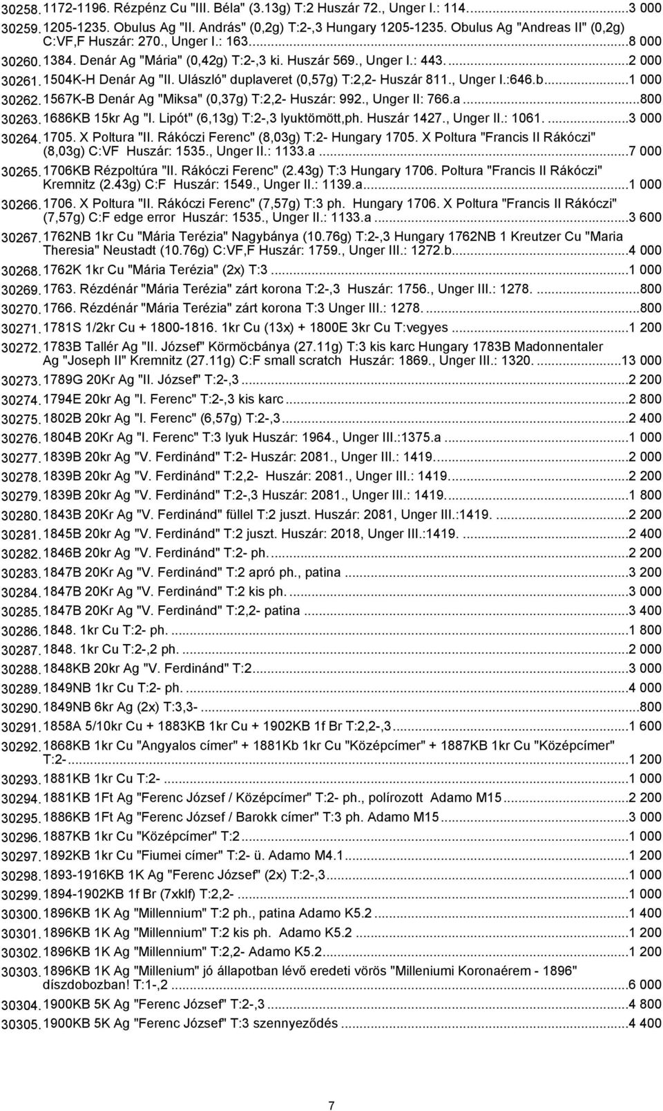 Ulászló" duplaveret (0,57g) T:2,2- Huszár 811., Unger I.:646.b...1 000 30262.1567K-B Denár Ag "Miksa" (0,37g) T:2,2- Huszár: 992., Unger II: 766.a...800 30263.1686KB 15kr Ag "I.