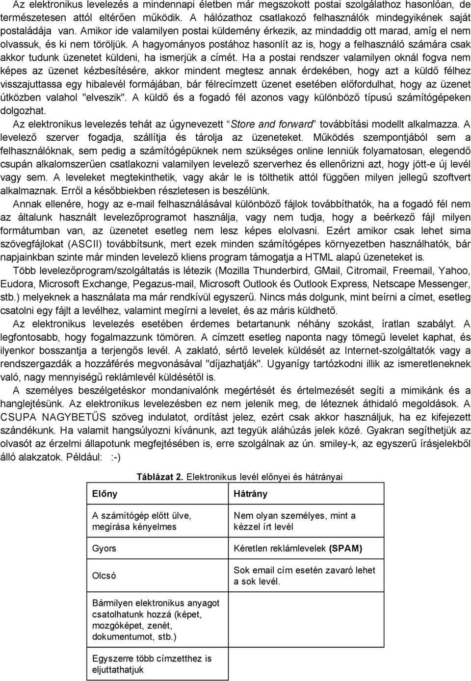 A hagyományos postához hasonlít az is, hogy a felhasználó számára csak akkor tudunk üzenetet küldeni, ha ismerjük a címét.