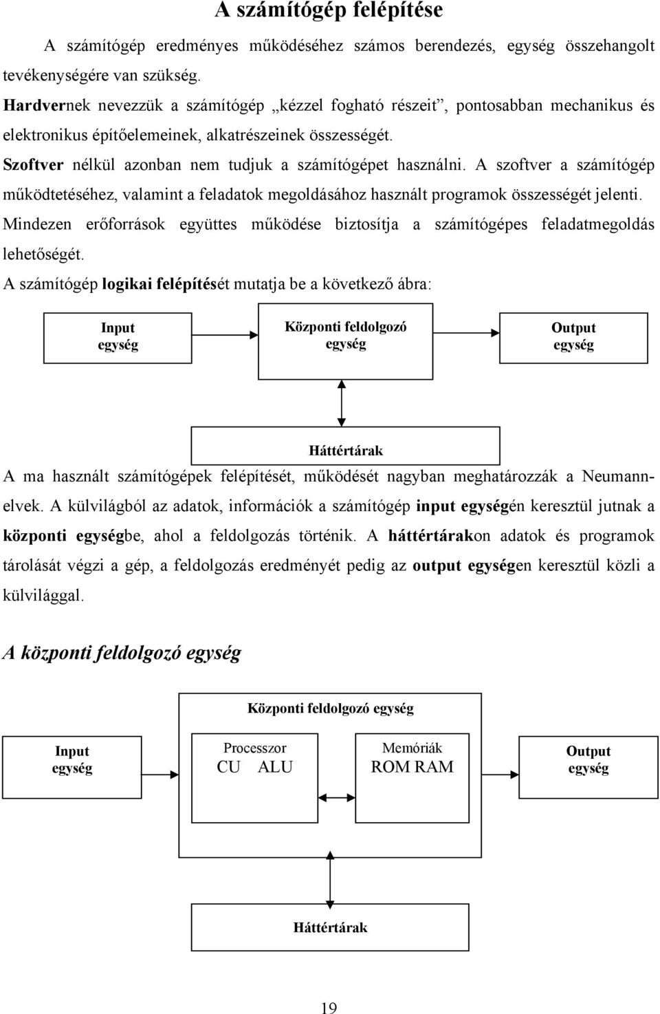 A szoftver a számítógép működtetéséhez, valamint a feladatok megoldásához használt programok összességét jelenti.