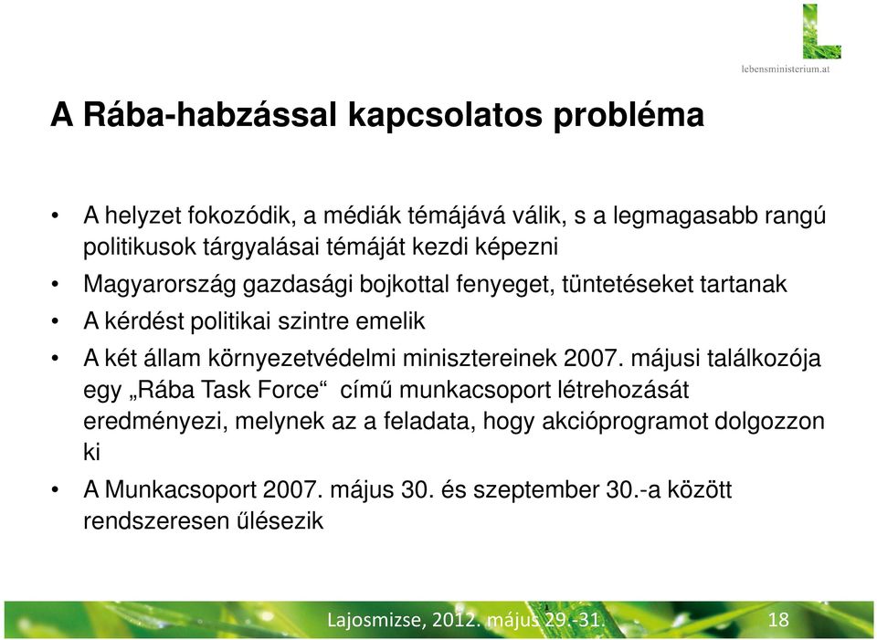 környezetvédelmi minisztereinek 2007.