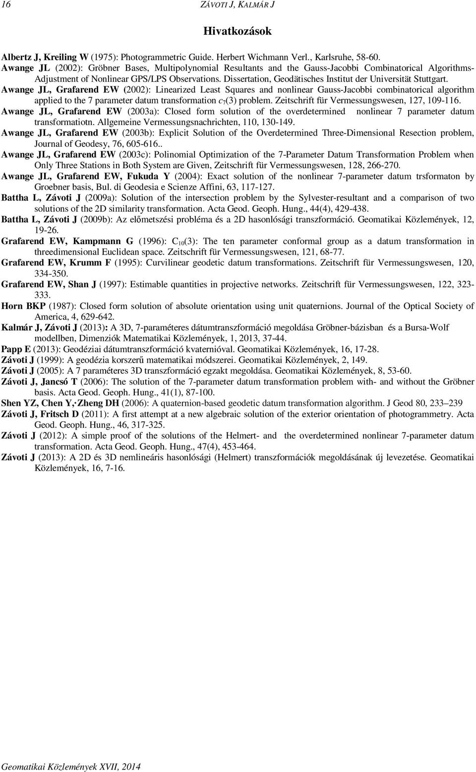 Dissertation, Geodätisches Institut der Universität Stuttgart.