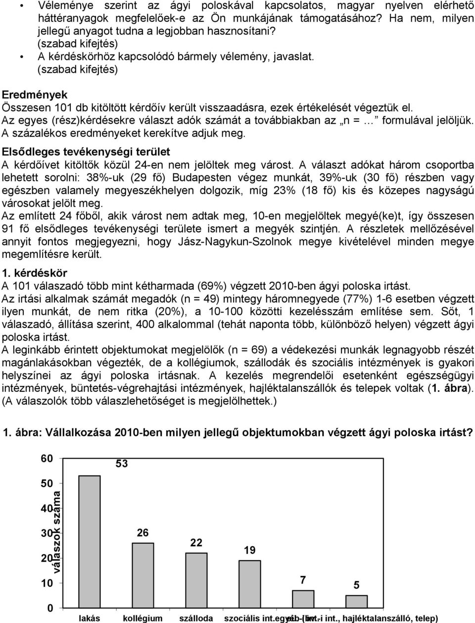 Az egyes (rész)kérdésekre választ adók számát a továbbiakban az n = formulával jelöljük. A százalékos eredményeket kerekítve adjuk meg.