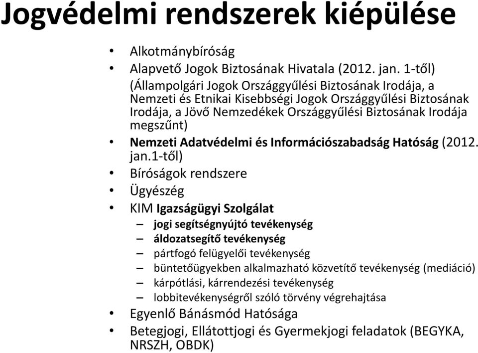 megszűnt) Nemzeti Adatvédelmi és Információszabadság Hatóság (2012. jan.