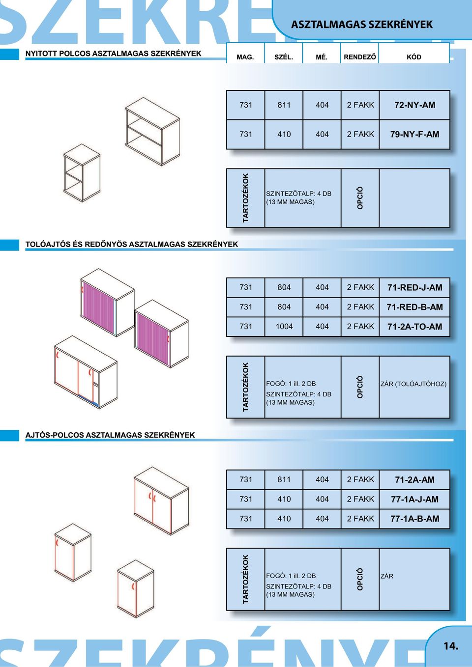 2 DB SZINTEZÕTALP: 4 DB (13 MM MAGAS) OPCIÓ ZÁR (TOLÓAJTÓHOZ) 731 811 404 2 FAKK 71-2A-AM 731 410 404 2