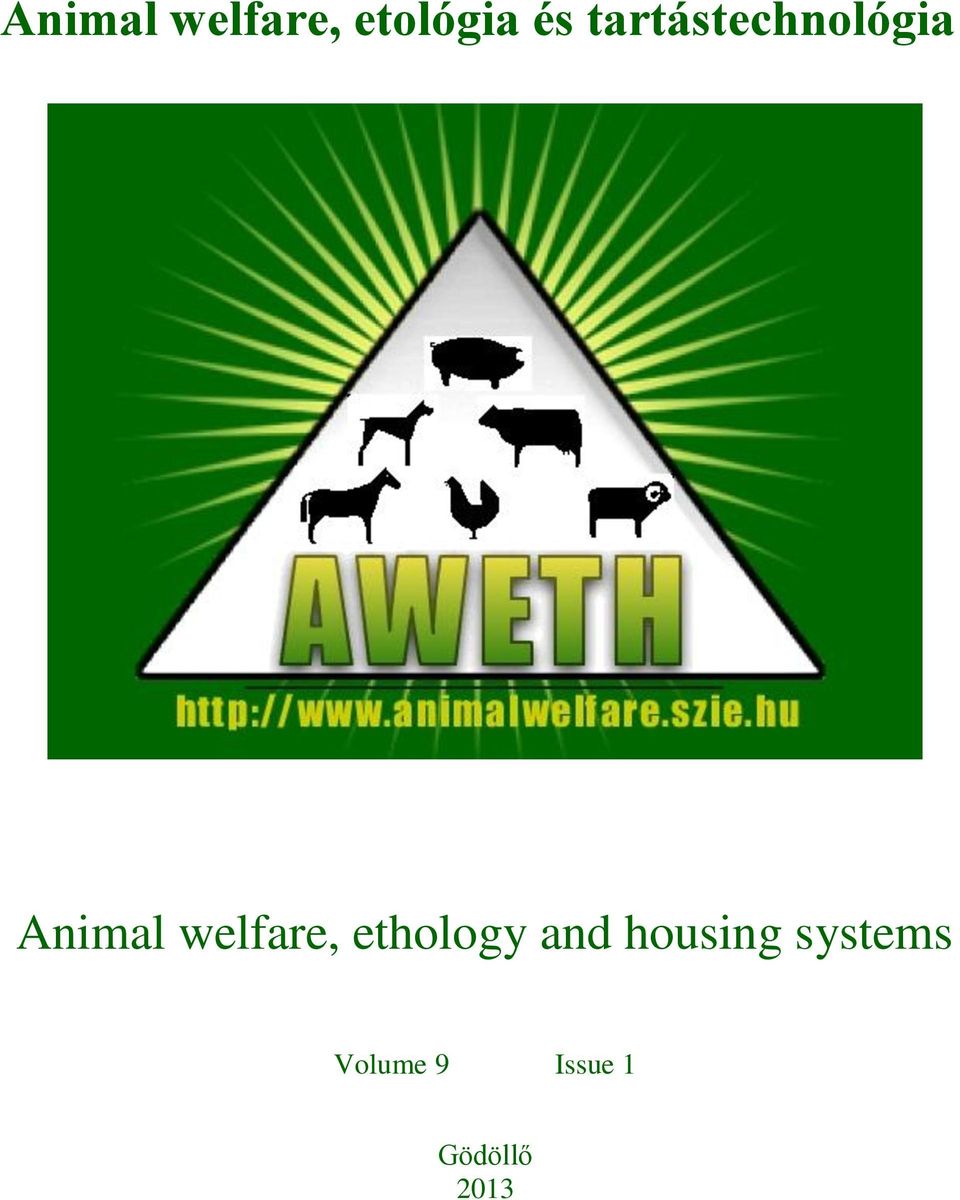 welfare, ethology and housing