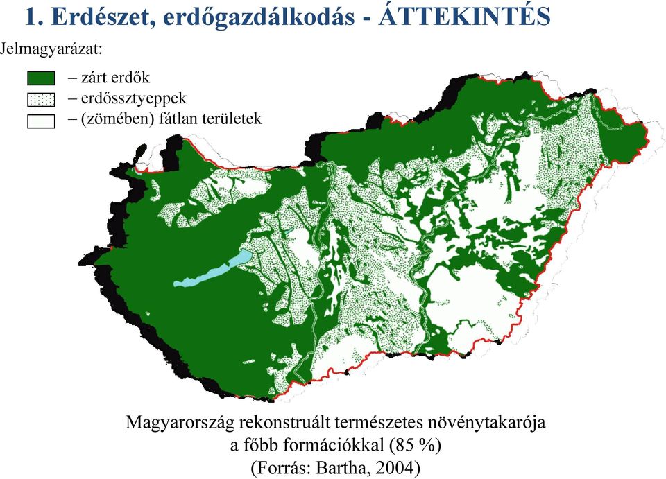 fátlan területek Magyarország rekonstruált