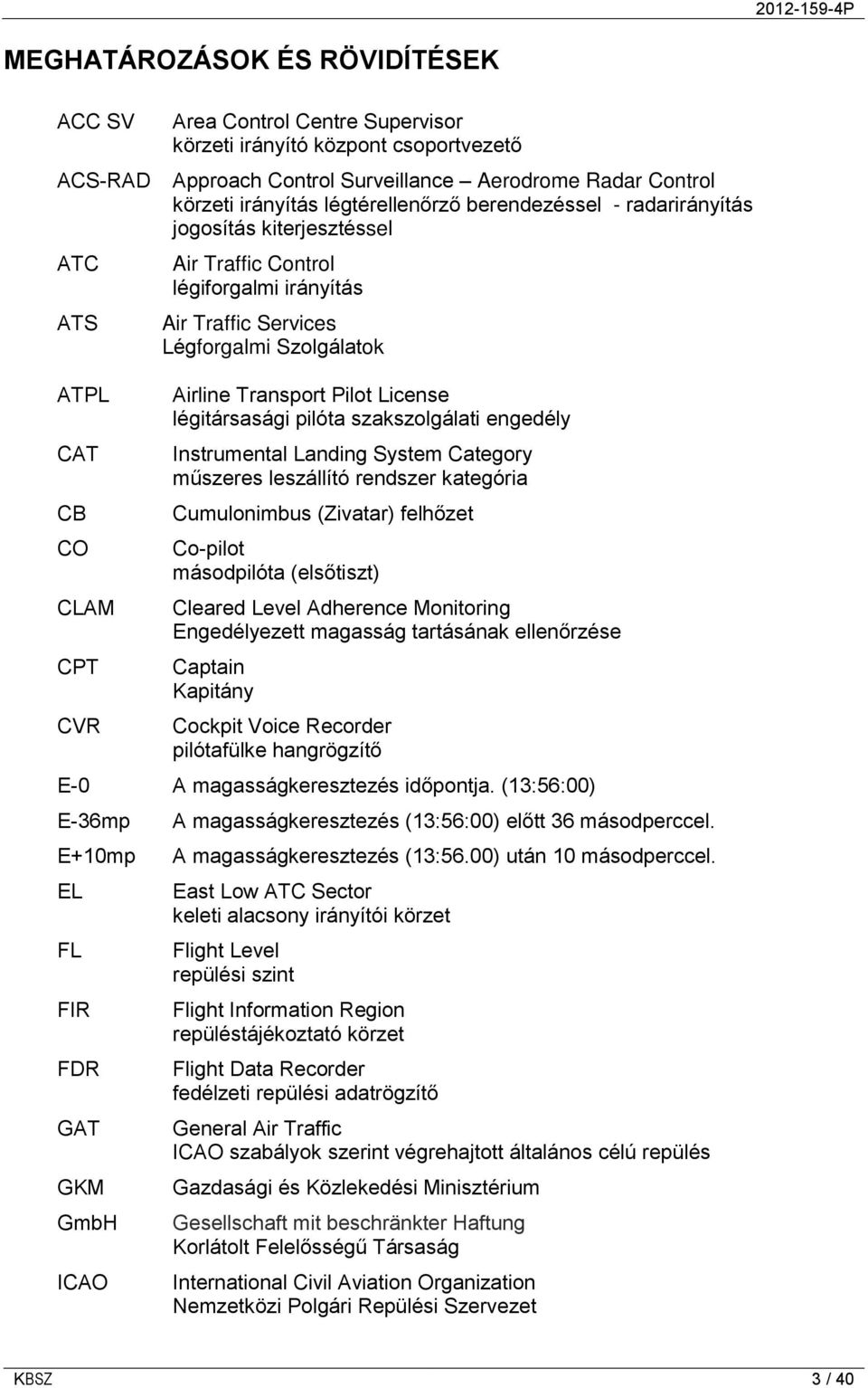 CVR Airline Transport Pilot License légitársasági pilóta szakszolgálati engedély Instrumental Landing System Category műszeres leszállító rendszer kategória Cumulonimbus (Zivatar) felhőzet Co-pilot