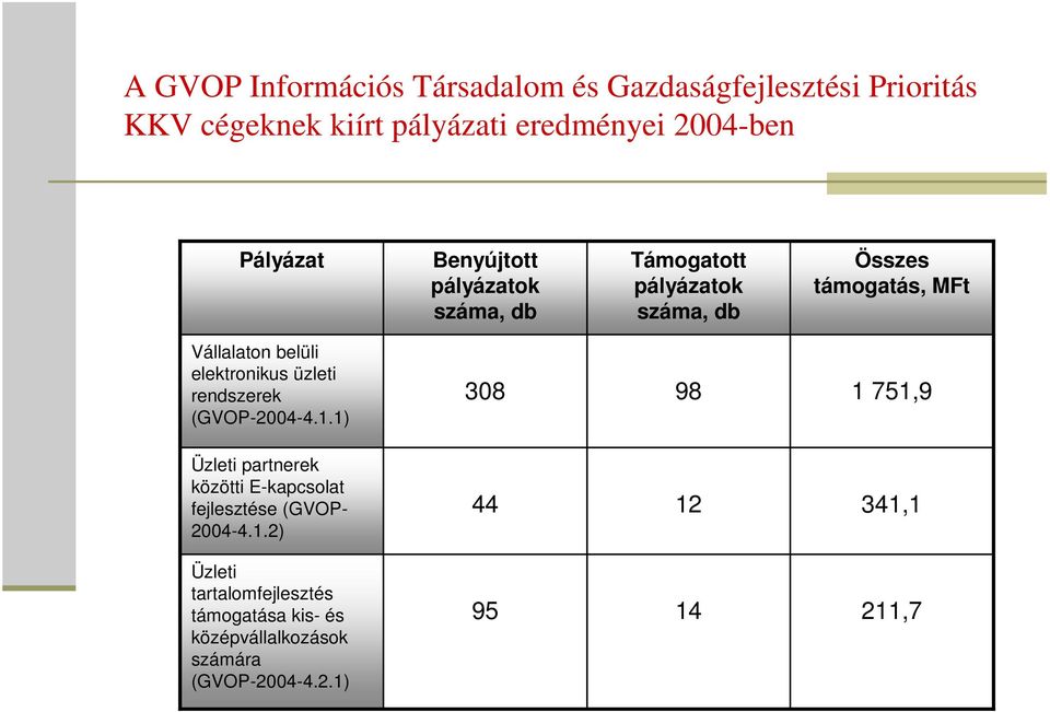 elektronikus üzleti rendszerek (GVOP-2004-4.1.