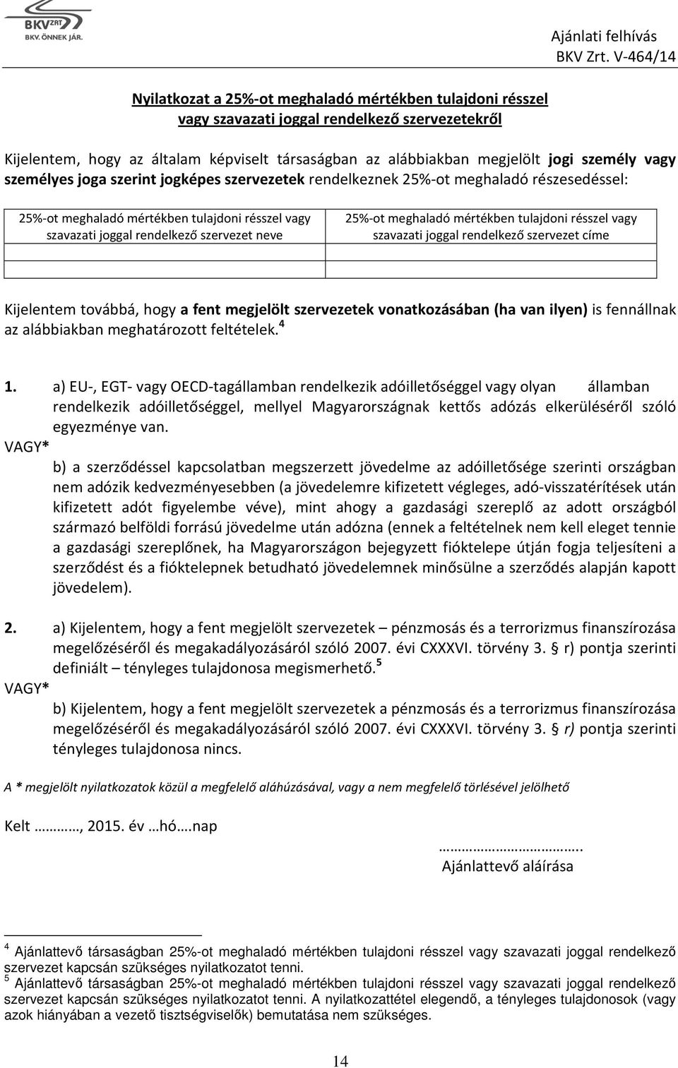 mértékben tulajdoni résszel vagy szavazati joggal rendelkező szervezet címe Kijelentem továbbá, hogy a fent megjelölt szervezetek vonatkozásában (ha van ilyen) is fennállnak az alábbiakban