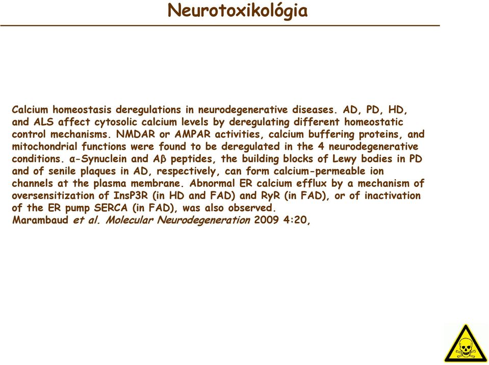 α-synuclein and Aβ peptides, the building blocks of Lewy bodies in PD and of senile plaques in AD, respectively, can form calcium-permeable ion channels at the plasma membrane.