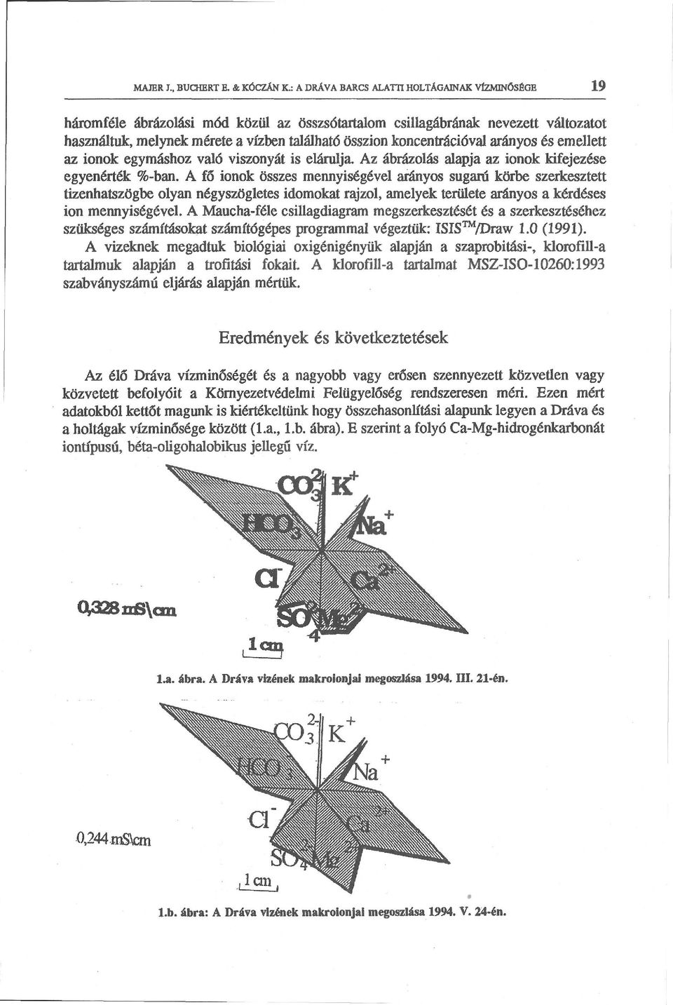 koncentrációval arányos és emellett az ionok egymáshoz való viszonyát is elárulja. Az ábrázolás alapja az ionok kifejezése egyenérték %ban.