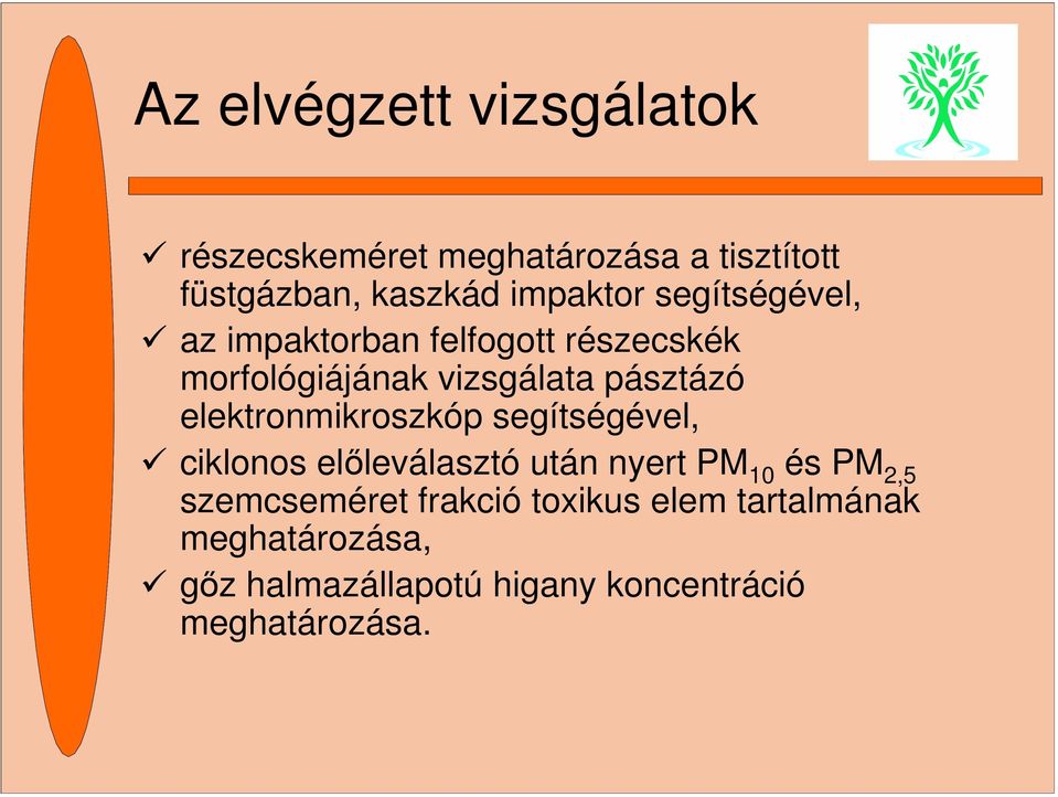 elektronmikroszkóp segítségével, ciklonos előleválasztó után nyert PM 10 és PM 2,5