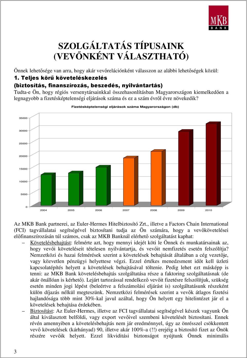 fizetésképtelenségi eljárások száma és ez a szám évrıl évre növekedik?