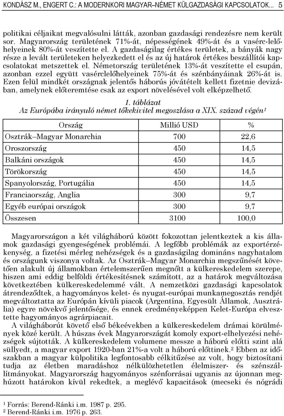 A gazdaságilag értékes területek, a bányák nagy része a levált területeken helyezkedett el és az új határok értékes beszállítói kapcsolatokat metszettek el.