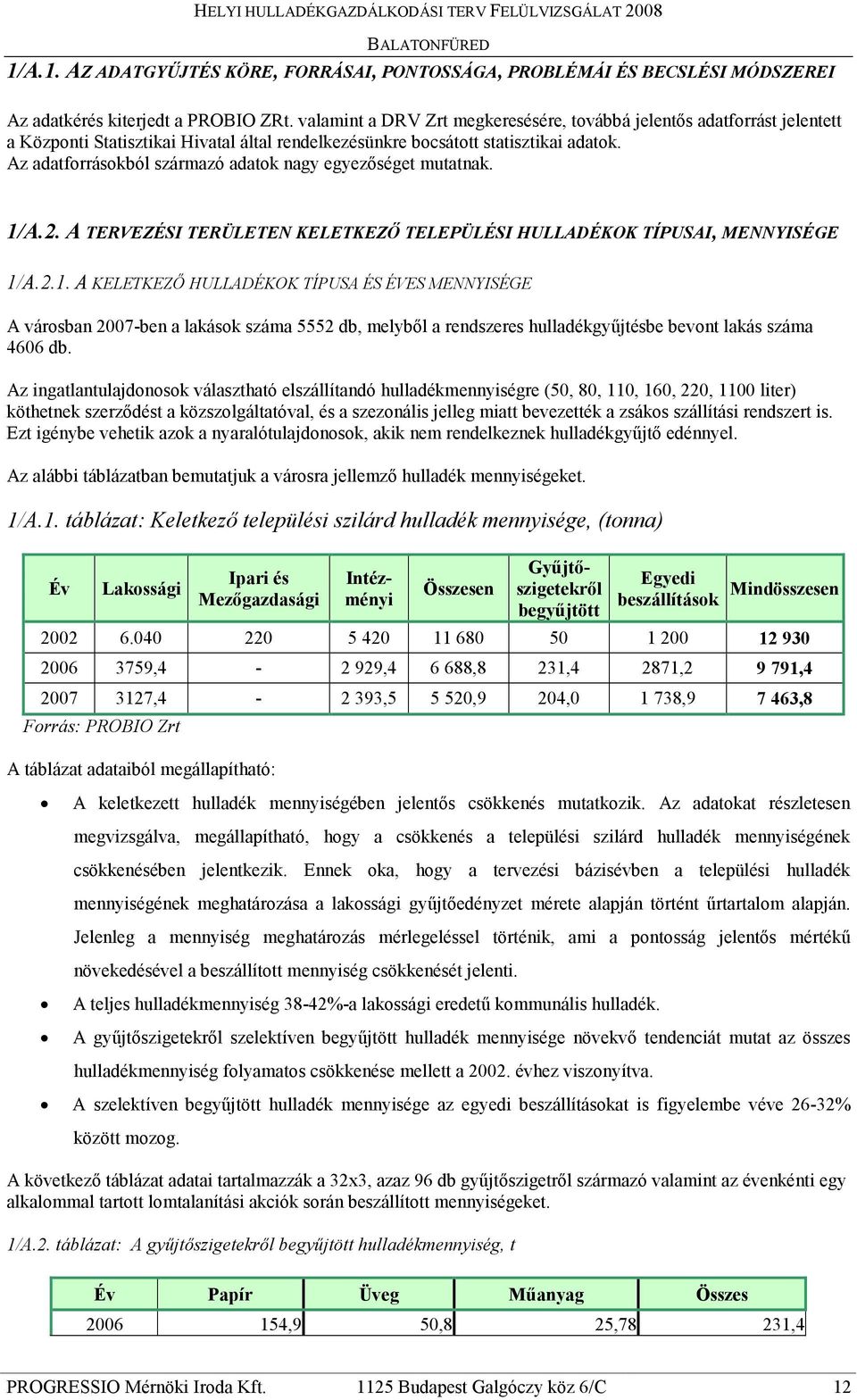 Az adatforrásokból származó adatok nagy egyezıséget mutatnak. 1/