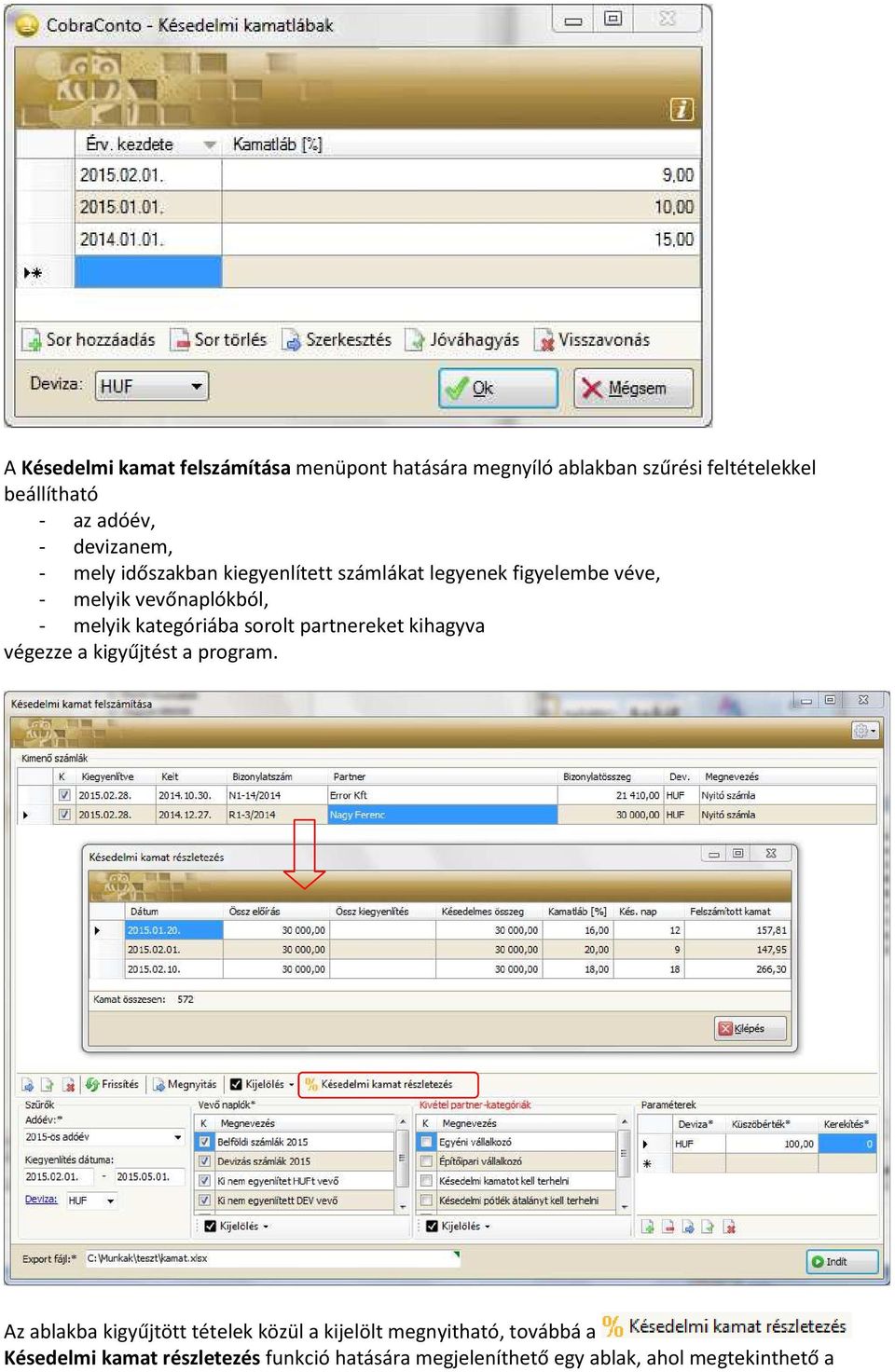 kategóriába sorolt partnereket kihagyva végezze a kigyűjtést a program.