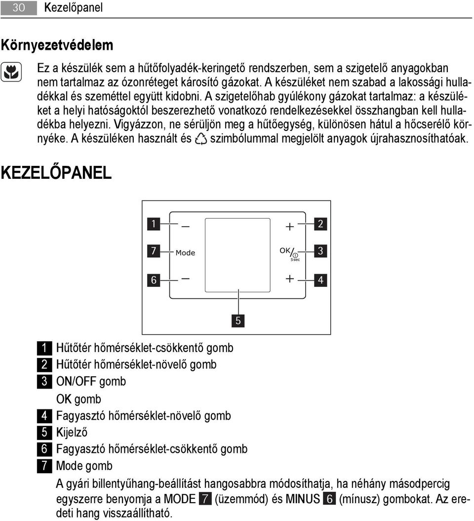 A szigetelőhab gyúlékony gázokat tartalmaz: a készüléket a helyi hatóságoktól beszerezhető vonatkozó rendelkezésekkel összhangban kell hulladékba helyezni.