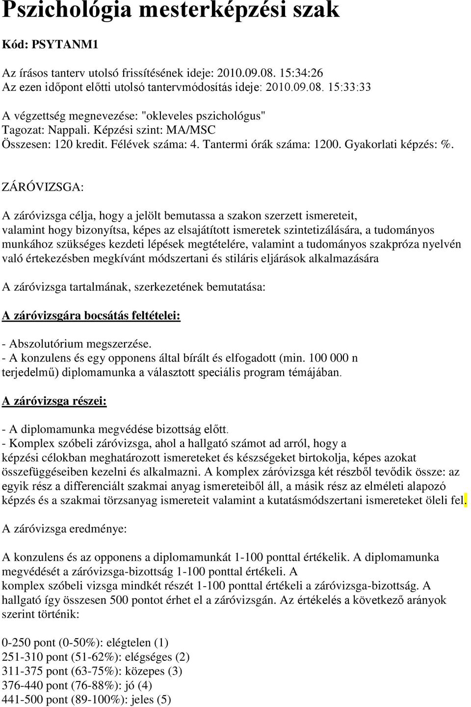 ZÁRÓVIZSGA: A záróvizsga célja, hogy a jelölt bemutassa a szakon szerzett ismereteit, valamint hogy bizonyítsa, képes az elsajátított ismeretek szintetizálására, a tudományos munkához szükséges