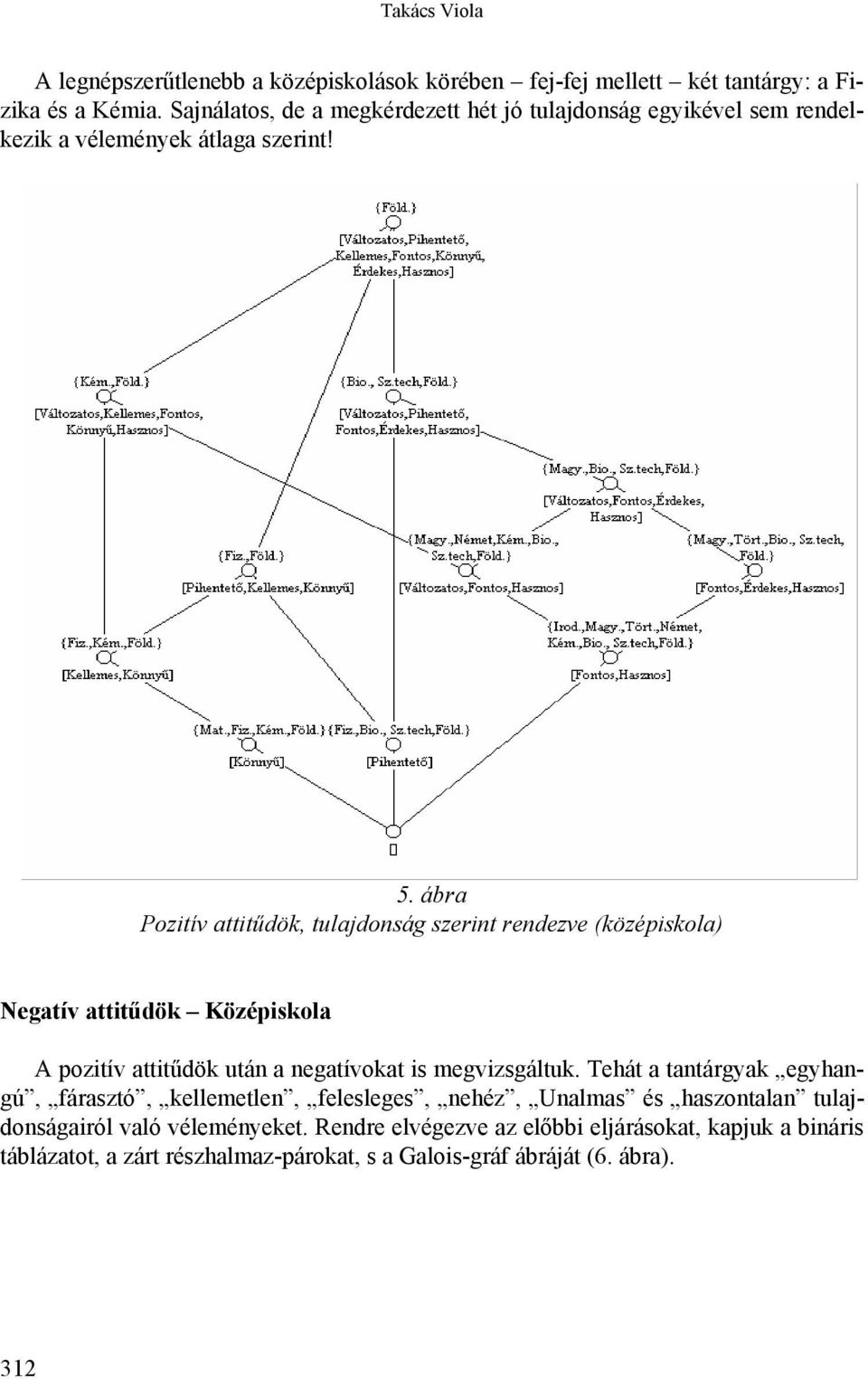 ábra Pozitív attitűdök, tulajdonság szerint rendezve (középiskola) Negatív attitűdök Középiskola A pozitív attitűdök után a negatívokat is megvizsgáltuk.