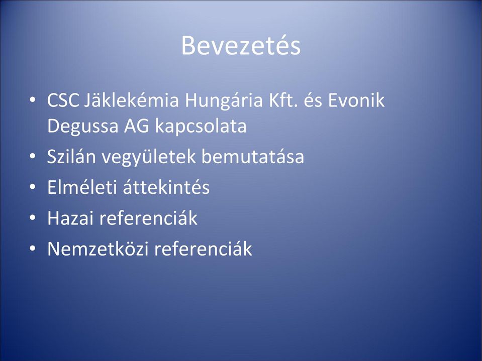 vegyületek bemutatása Elméleti