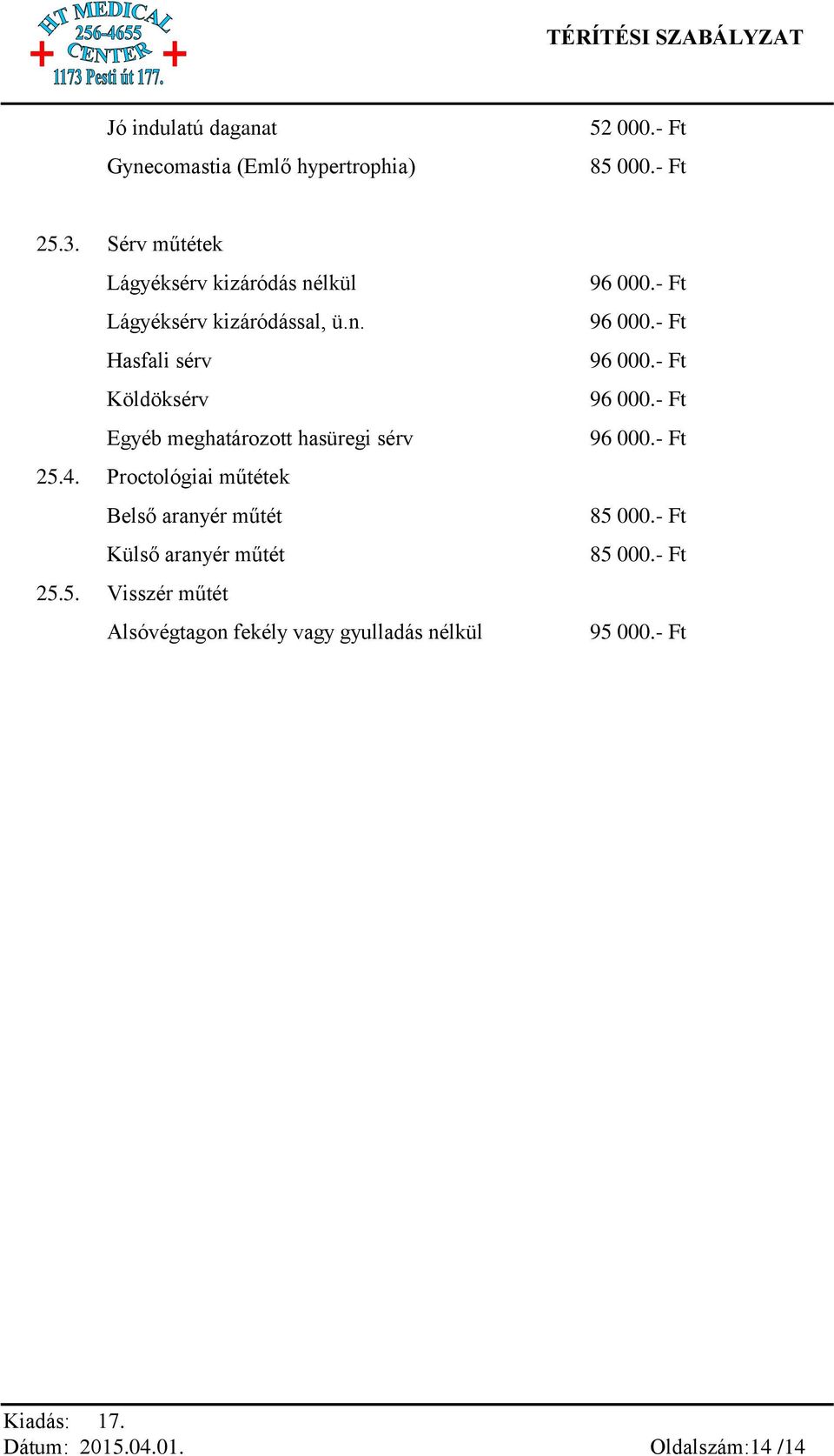 4. Proctológiai műtétek Belső aranyér műtét Külső aranyér műtét 25.