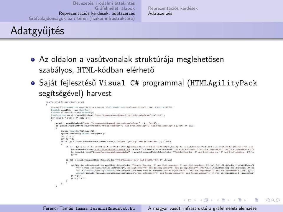 szabályos, HTML-kódban elérhető Saját fejlesztésű