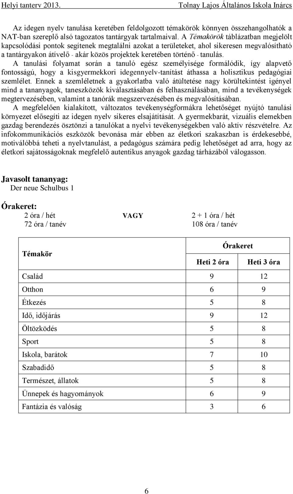 tanulás. A tanulási folyamat során a tanuló egész személyisége formálódik, így alapvető fontosságú, hogy a kisgyermekkori idegennyelv-tanítást áthassa a holisztikus pedagógiai szemlélet.