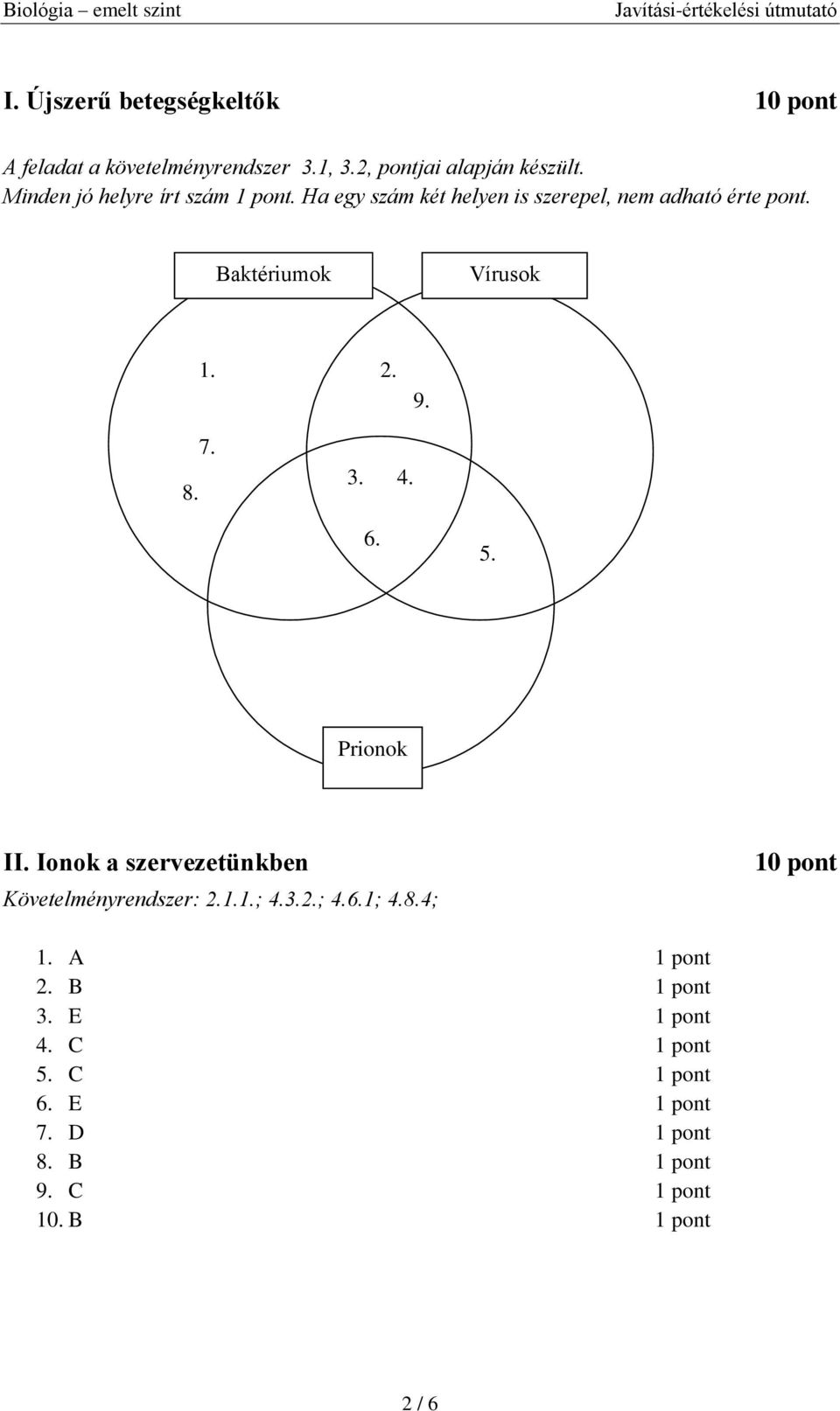 Baktériumok Vírusok 1. 2. 9. 8. 7. 3. 4. 6. 5. Prionok II.