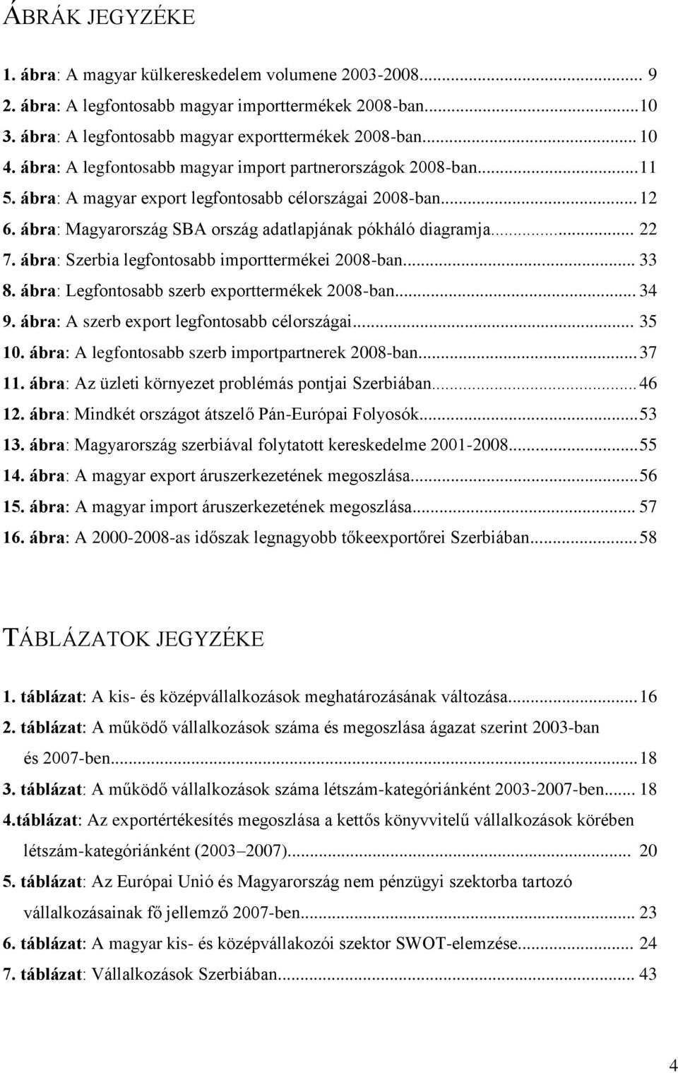 .. 22 7. ábra: Szerbia legfontosabb importtermékei 2008-ban... 33 8. ábra: Legfontosabb szerb exporttermékek 2008-ban... 34 9. ábra: A szerb export legfontosabb célországai... 35 10.