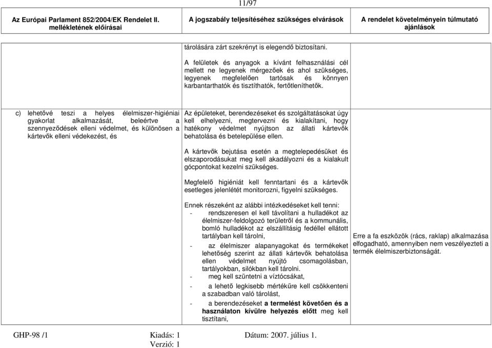 A felületek és anyagok a kívánt felhasználási cél mellett ne legyenek mérgezőek és ahol szükséges, legyenek megfelelően tartósak és könnyen karbantarthatók és tisztíthatók, fertőtleníthetők.