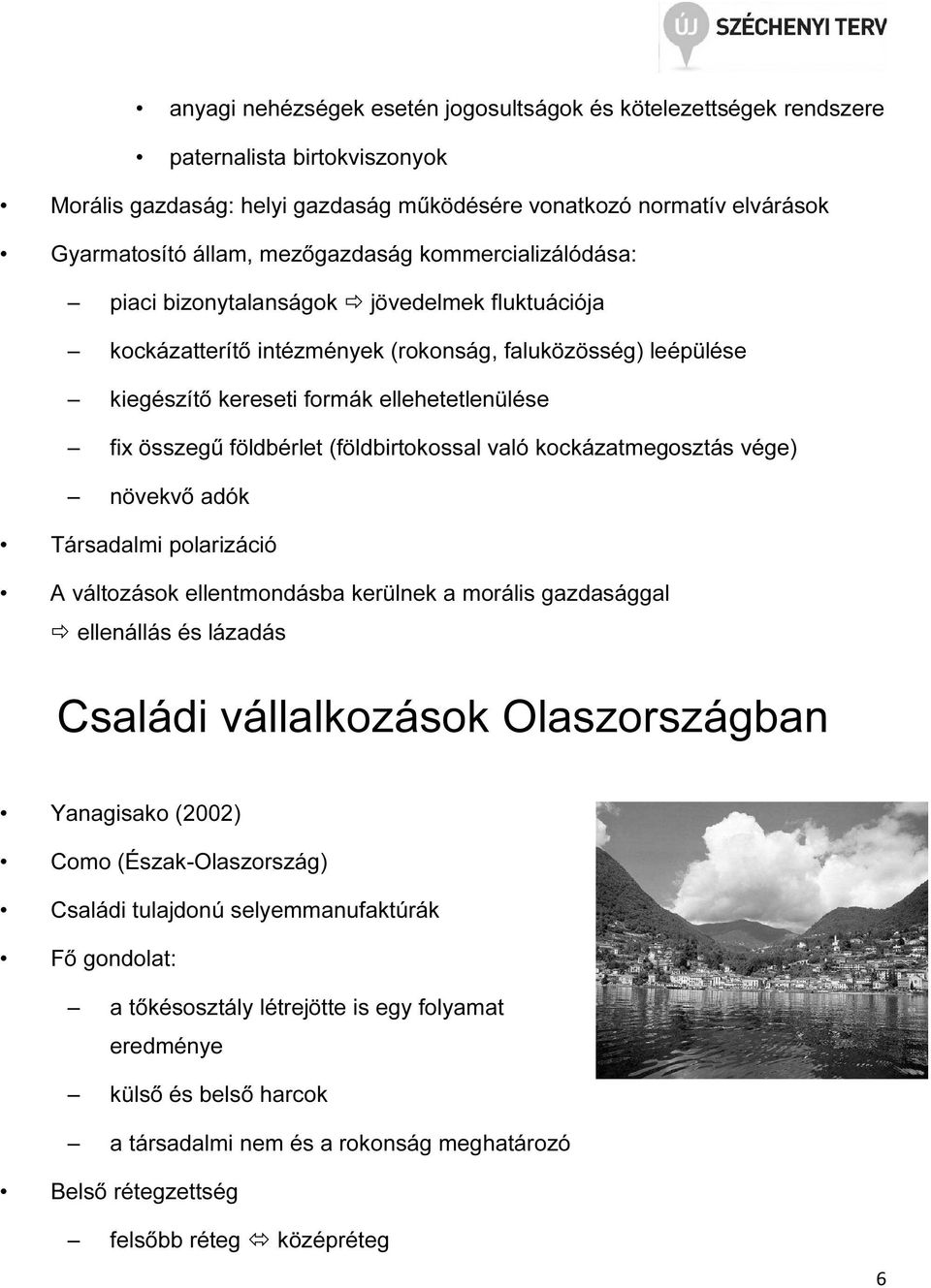 földbérlet (földbirtokossal való kockázatmegosztás vége) növekvő adók Társadalmi polarizáció A változások ellentmondásba kerülnek a morális gazdasággal ellenállás és lázadás Családi vállalkozások