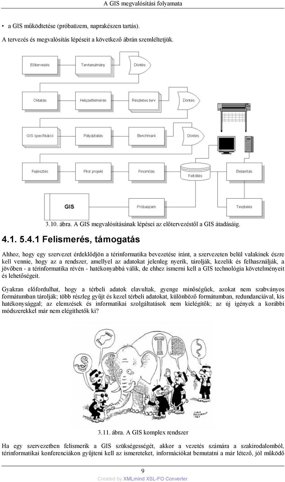 1 Felismerés, támogatás Ahhoz, hogy egy szervezet érdeklődjön a térinformatika bevezetése iránt, a szervezeten belül valakinek észre kell vennie, hogy az a rendszer, amellyel az adatokat jelenleg