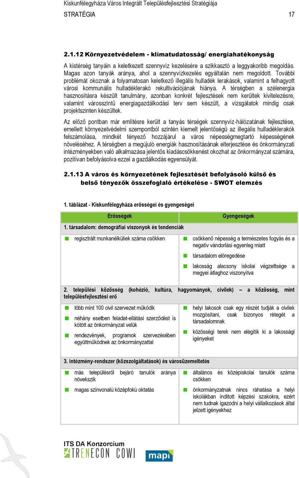 További problémát okoznak a folyamatosan keletkező illegális hulladék lerakások, valamint a felhagyott városi kommunális hulladéklerakó rekultivációjának hiánya.