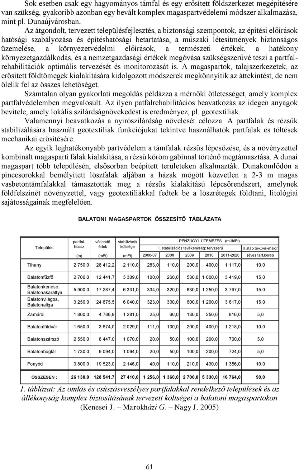 környezetvédelmi előírások, a természeti értékek, a hatékony környezetgazdálkodás, és a nemzetgazdasági értékek megóvása szükségszerűvé teszi a partfalrehabilitációk optimális tervezését és