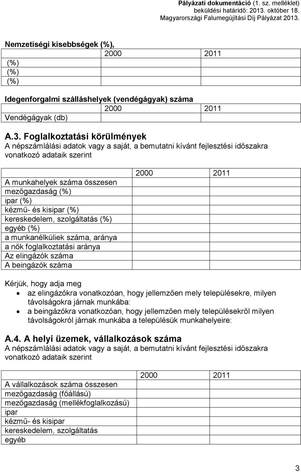 kisipar (%) kereskedelem, szolgáltatás (%) egyéb (%) a munkanélküliek száma, aránya a nők foglalkoztatási aránya Az elingázók száma A beingázók száma Kérjük, hogy adja meg az elingázókra vonatkozóan,