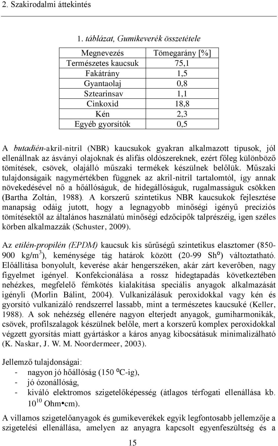 (NBR) kaucsukok gyakran alkalmazott típusok, jól ellenállnak az ásványi olajoknak és alifás oldószereknek, ezért főleg különböző tömítések, csövek, olajálló műszaki termékek készülnek belőlük.