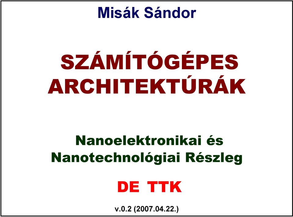 Nanoelektronikai és