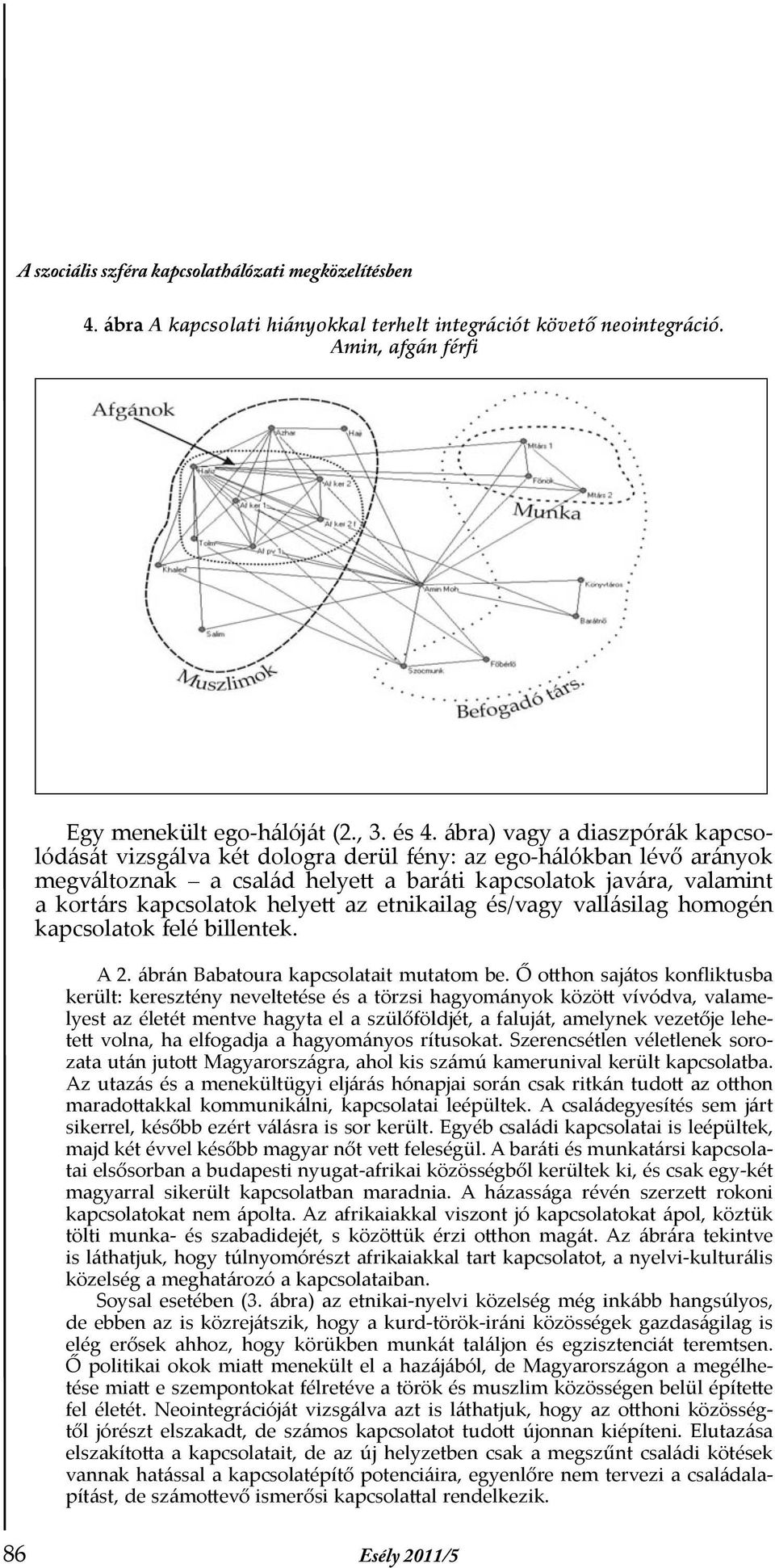 az etnikailag és/vagy vallásilag homogén kapcsolatok felé billentek. A 2. ábrán Babatoura kapcsolatait mutatom be.