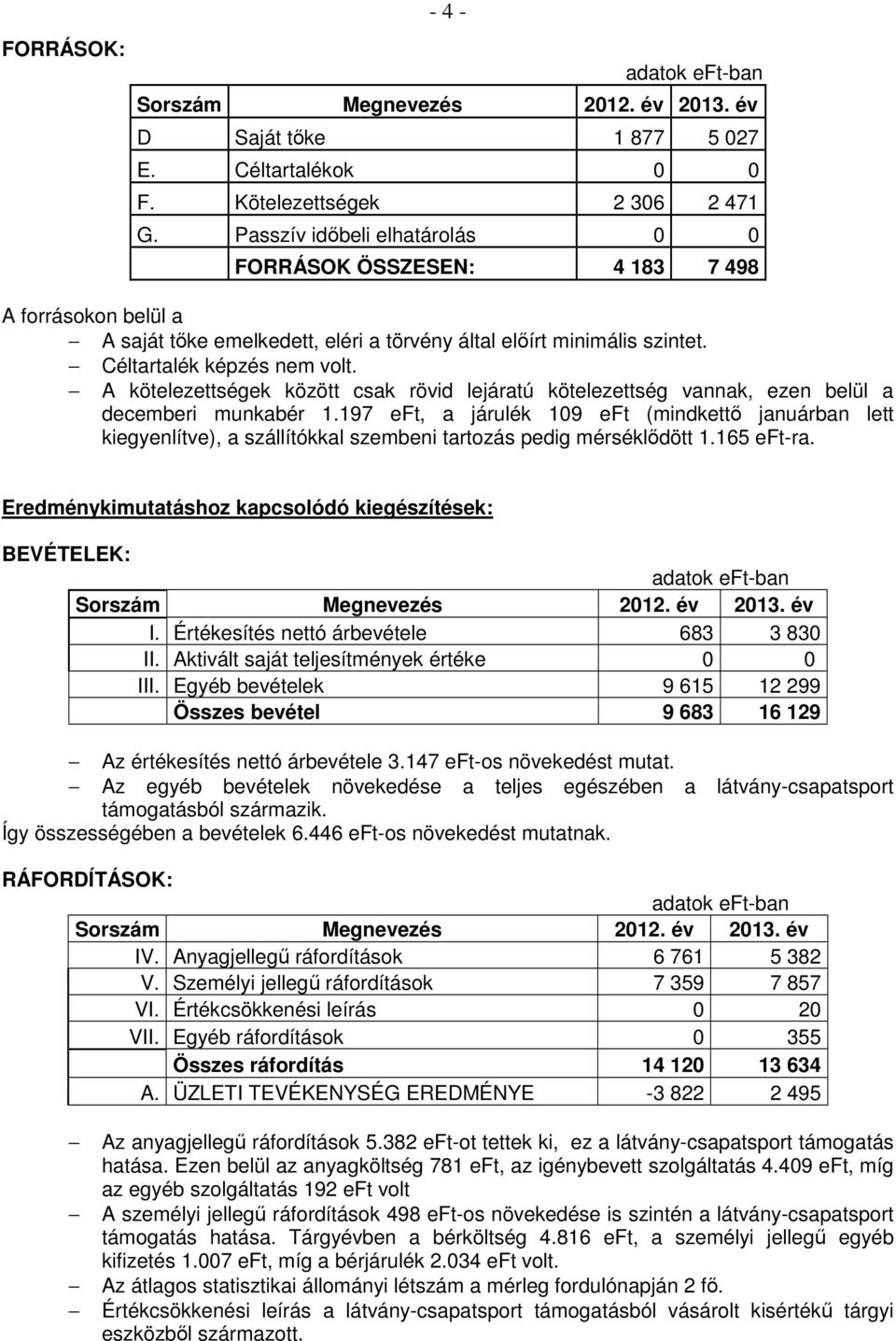 A kötelezettségek között csak rövid lejáratú kötelezettség vannak, ezen belül a decemberi munkabér 1.