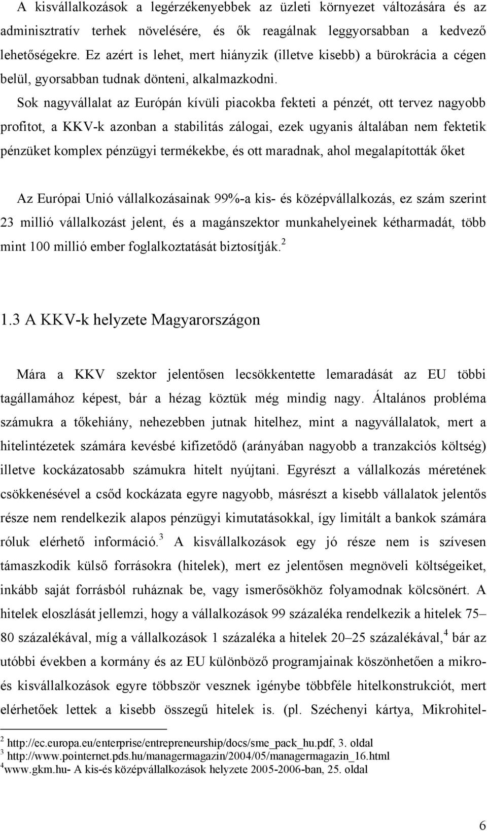 Sok nagyvállalat az Európán kívüli piacokba fekteti a pénzét, ott tervez nagyobb profitot, a KKV-k azonban a stabilitás zálogai, ezek ugyanis általában nem fektetik pénzüket komplex pénzügyi