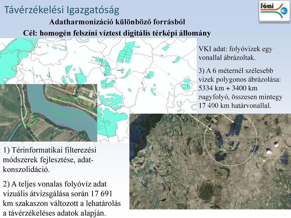 alapján. VKI adat: folyóvizek egy vonallal ábrázoltak.