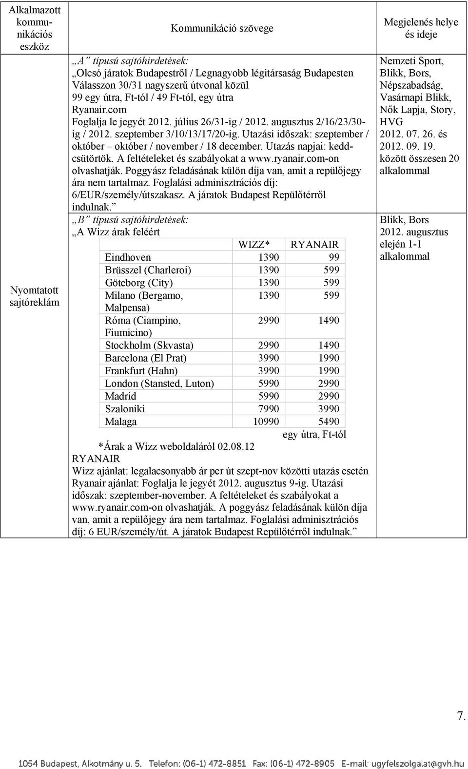 Utazási időszak: szeptember / október október / november / 18 december. Utazás napjai: keddcsütörtök. A feltételeket és szabályokat a www.ryanair.com-on olvashatják.