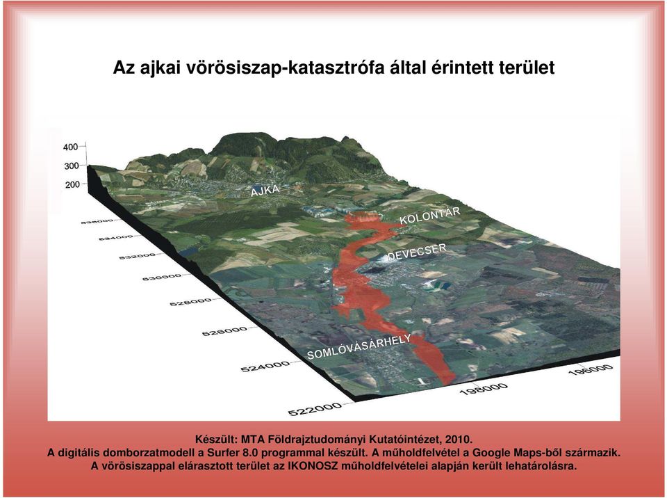 A digitális domborzatmodell a Surfer 8.0 programmal készült.