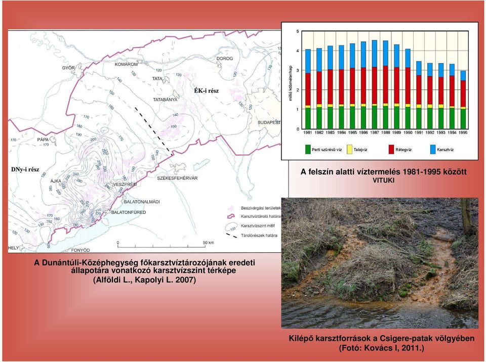 állapotára vonatkozó karsztvízszint térképe (Alföldi L.