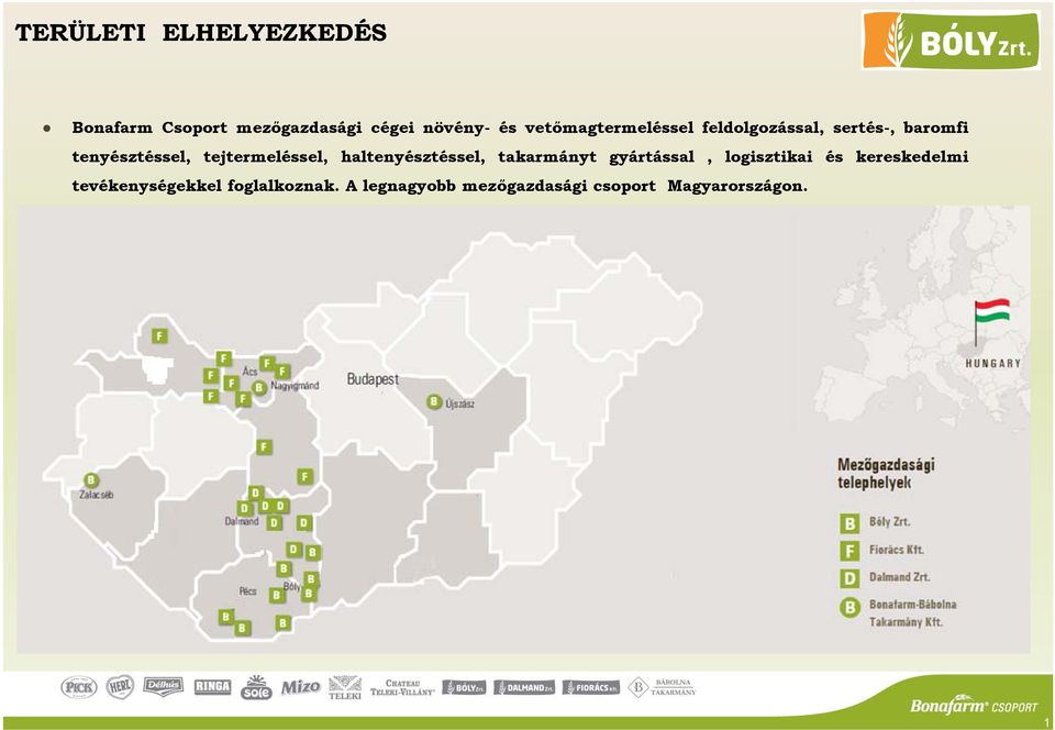 tejtermeléssel, haltenyésztéssel, takarmányt gyártással, logisztikai és