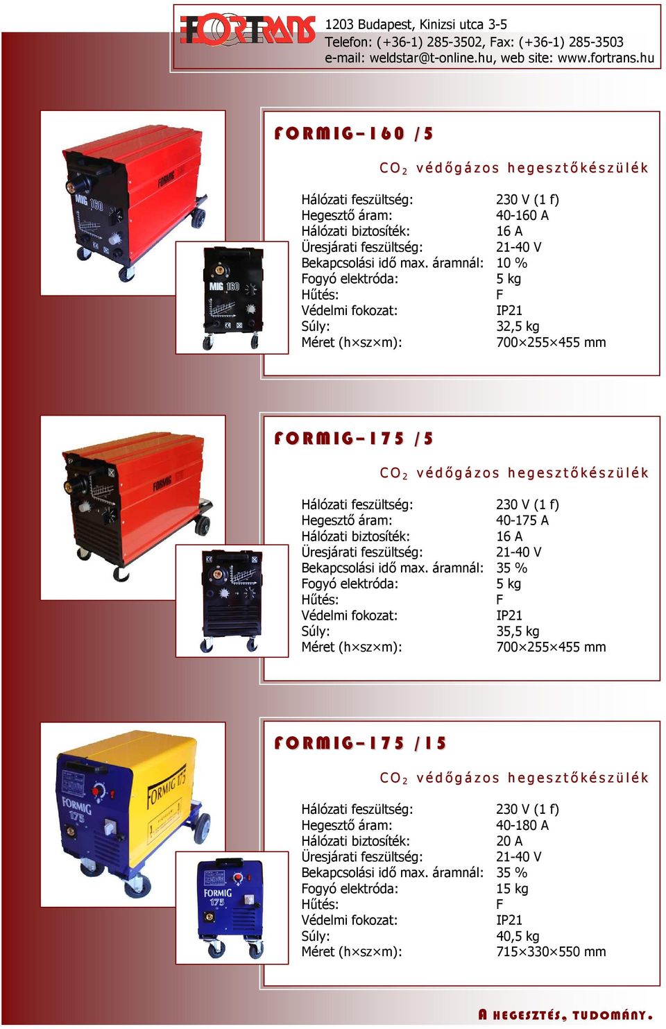 áramnál: 10 % ogyó elektróda: 5 kg 32,5 kg 700 255 455 mm O R M I G 1 7 5 / 5 Hálózati feszültség: 230 V (1 f) 40-175 A 16 A