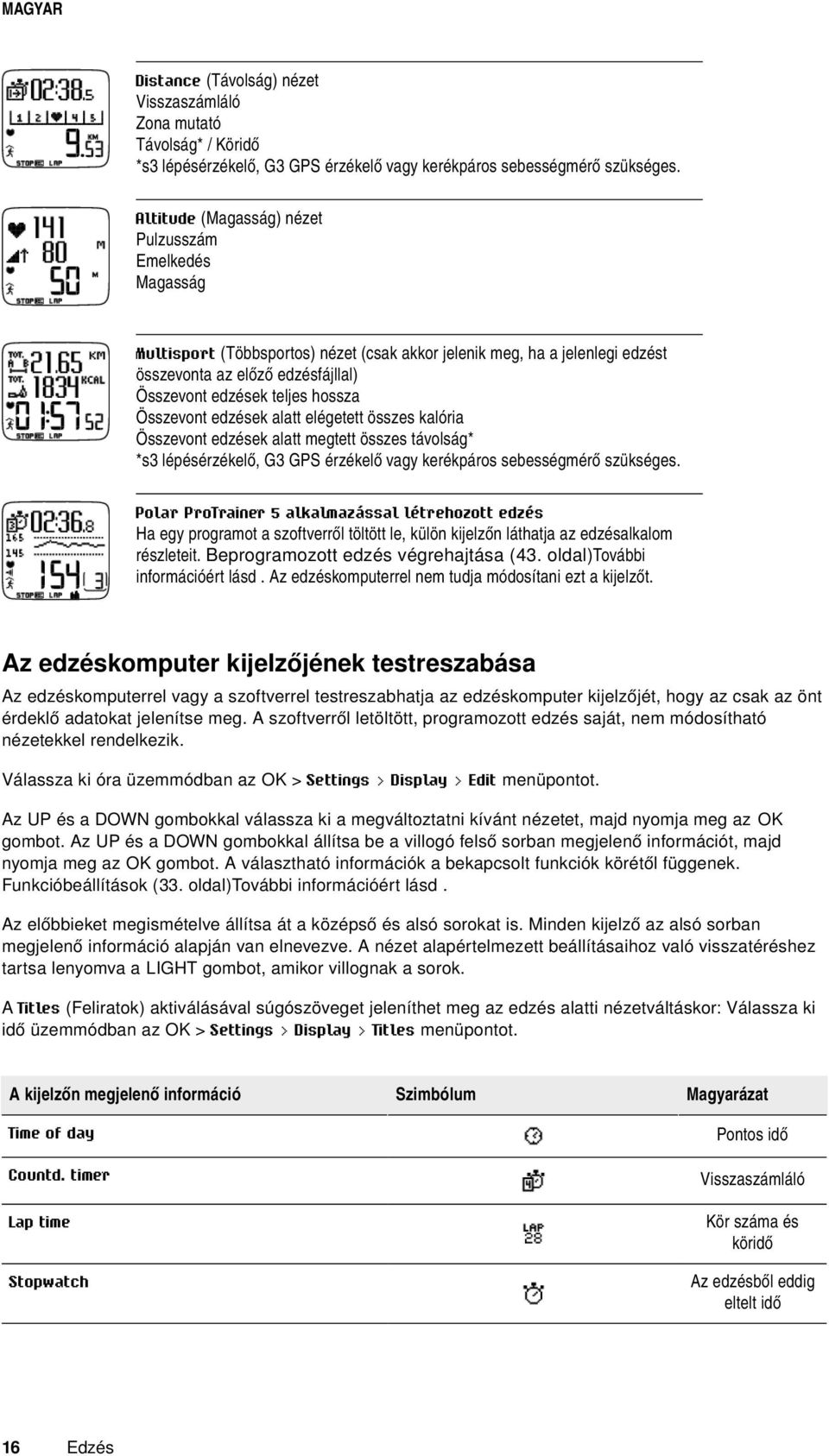 Összevont edzések alatt elégetett összes kalória Összevont edzések alatt megtett összes távolság* *s3 lépésérzékelő, G3 GPS érzékelő vagy kerékpáros sebességmérő szükséges.